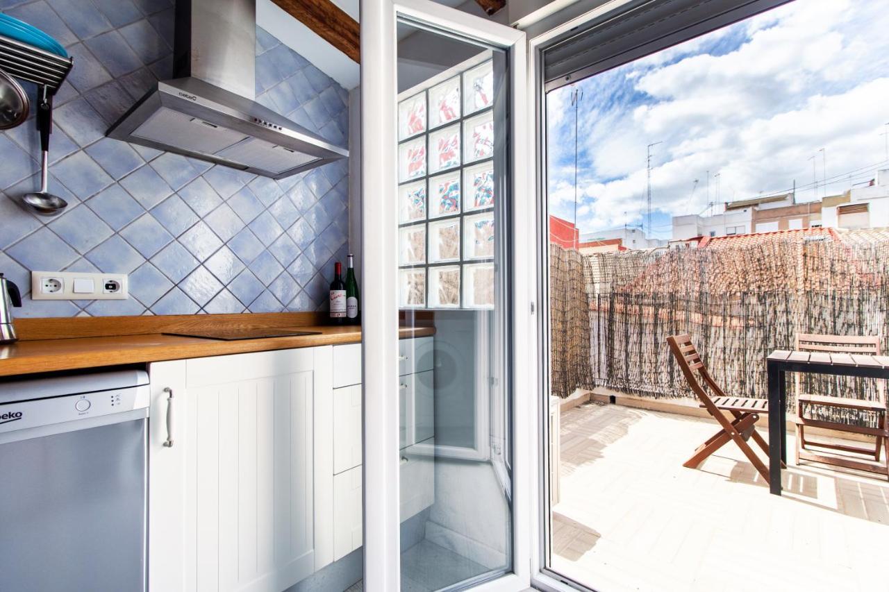 Apartamento Chic Loft con terraza privada en la playa Valencia Exterior foto